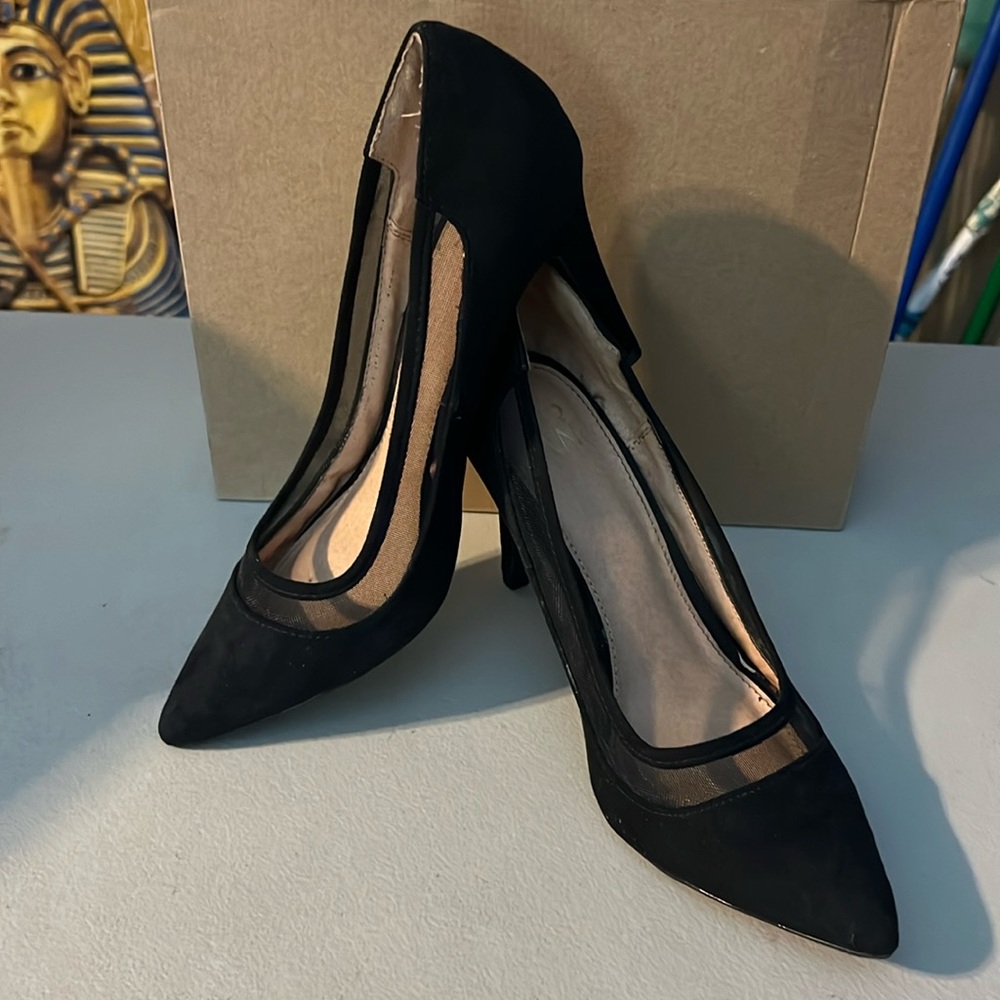 Black sheer classic heels